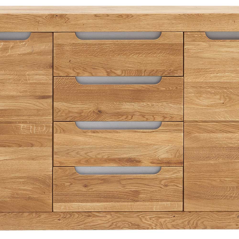 Sideboard Nice in Wildeiche Bianco mit vier Schubladen