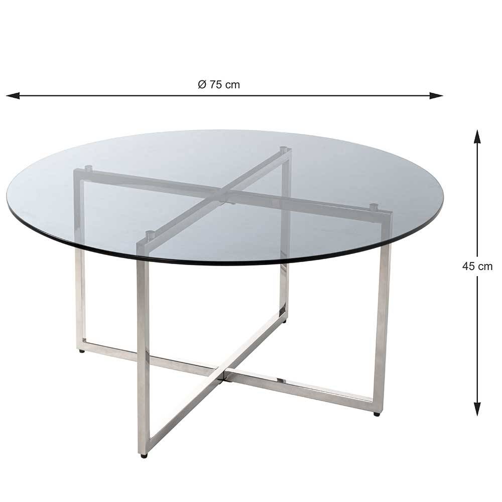 Glas Tisch Salva aus Sicherheitsglas und Edelstahl