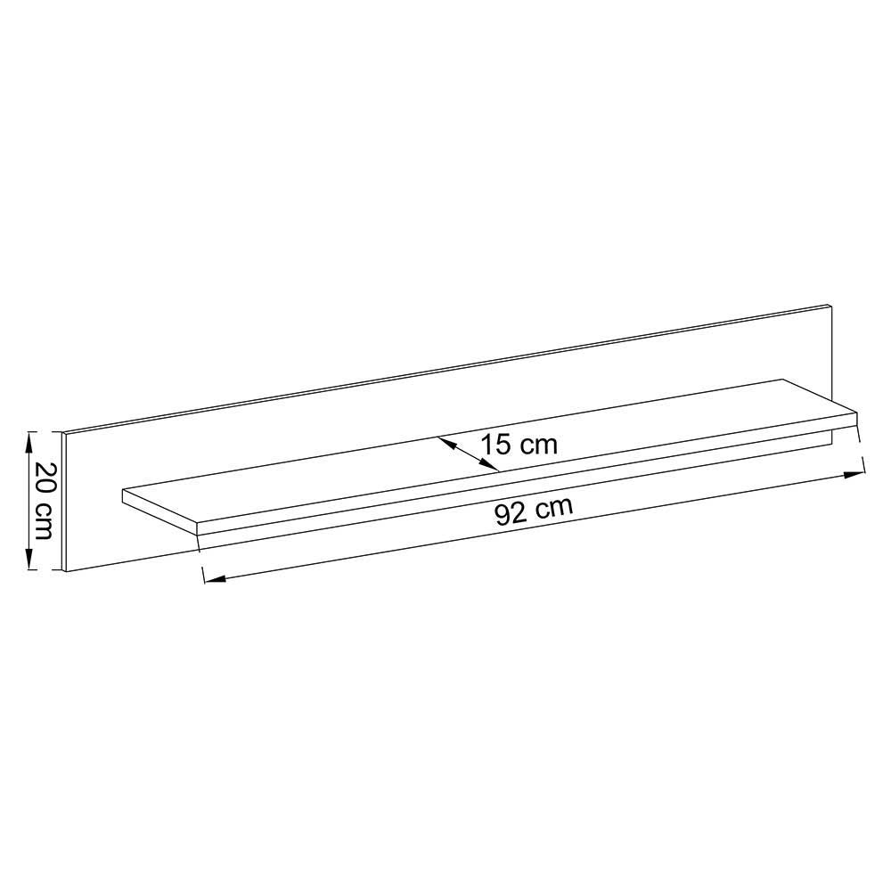 Wohnwand Tomya im Skandi Design mit Holzgestell (dreiteilig)