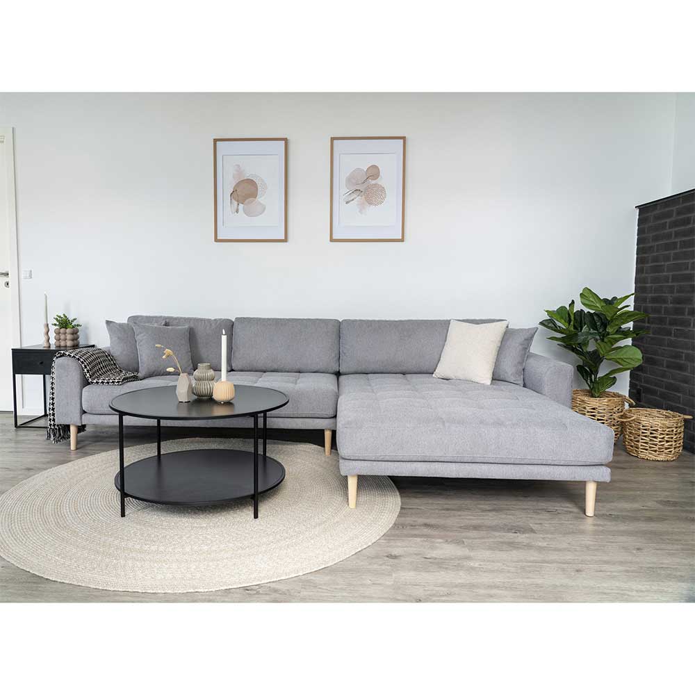 Webstoff Sofa Andrys im Skandi Design mit Vierfußgestell aus Holz