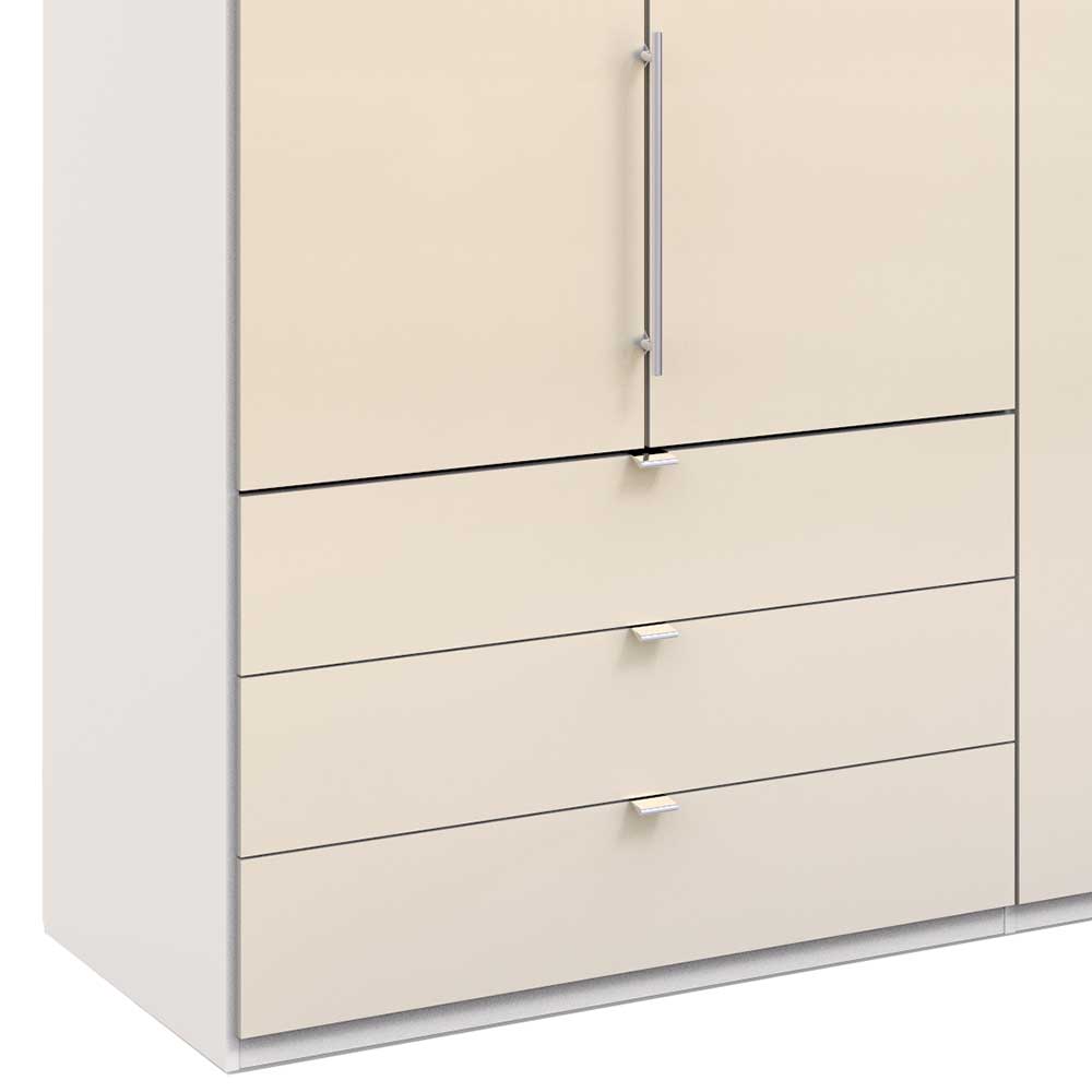 Geräumiger Schlafzimmerschrank Invelita in Creme Weiß mit 2 Falttüren