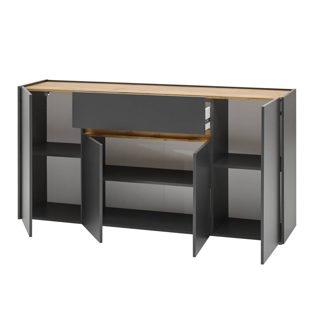 Sideboard Uzniana in Wildeichefarben und Anthrazit