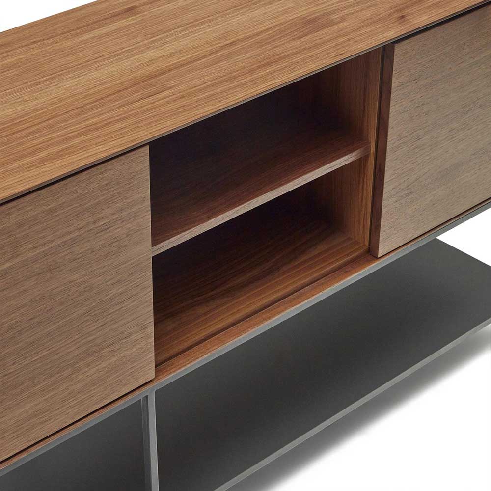 Hohes Sideboard Pleanos in Nussbaumfarben 195 cm breit