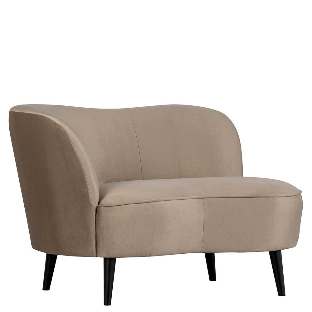 Lounge Sofa Garcia in Khaki Samt mit einem Sitzplatz