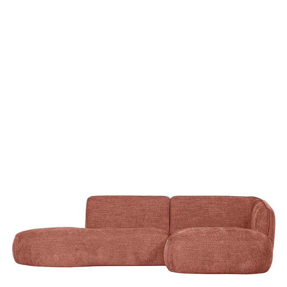 Modernes L Sofa Eifrom in Rosa Stoff 258 cm breit - 150 cm tief