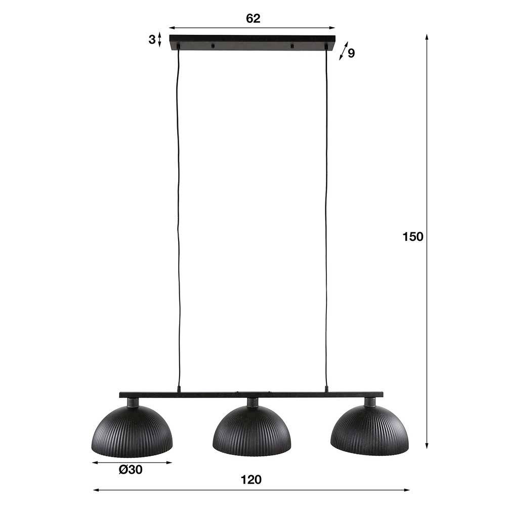 Hängeleuchte Home in Schwarzgrau mit Rillen Muster