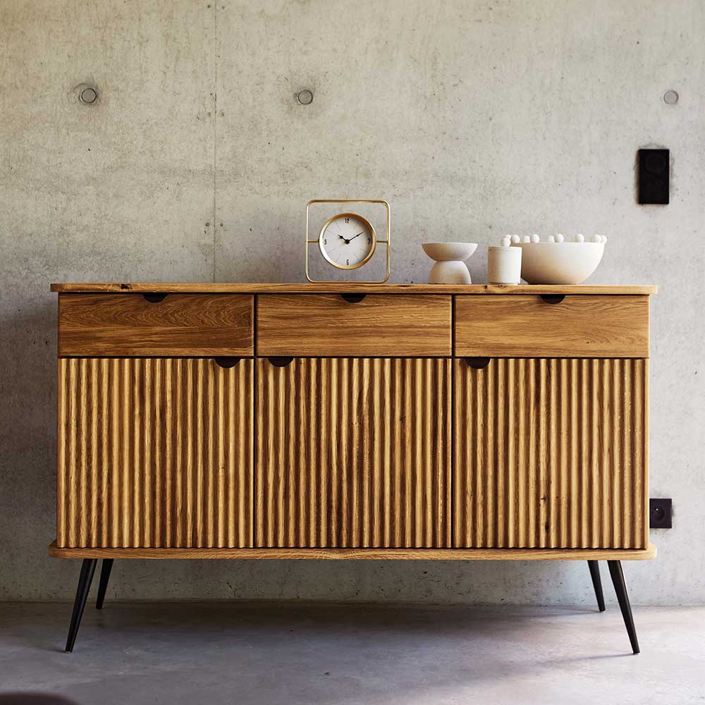 Sideboard Massivholz Clantica aus Wildeiche mit Soft Close