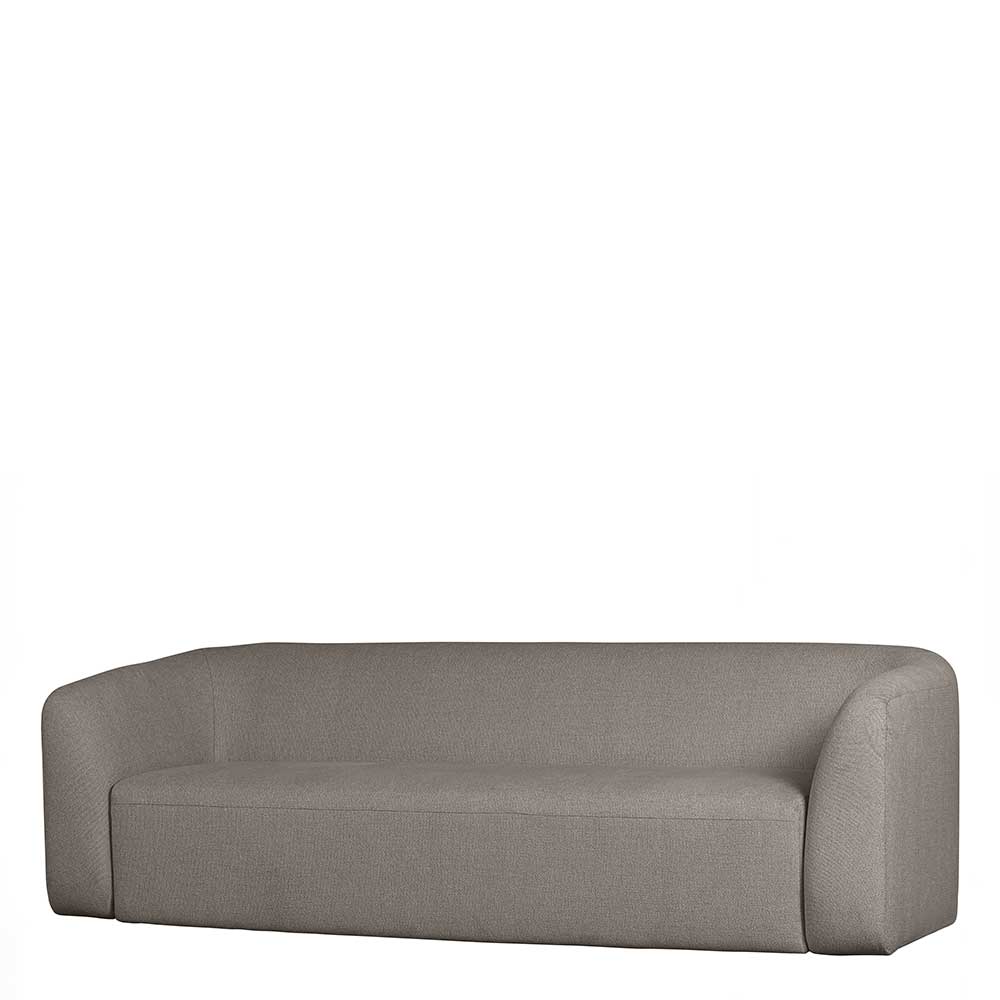 Dreisitzer Sofa Abelle in Grau Chenille im Skandi Design