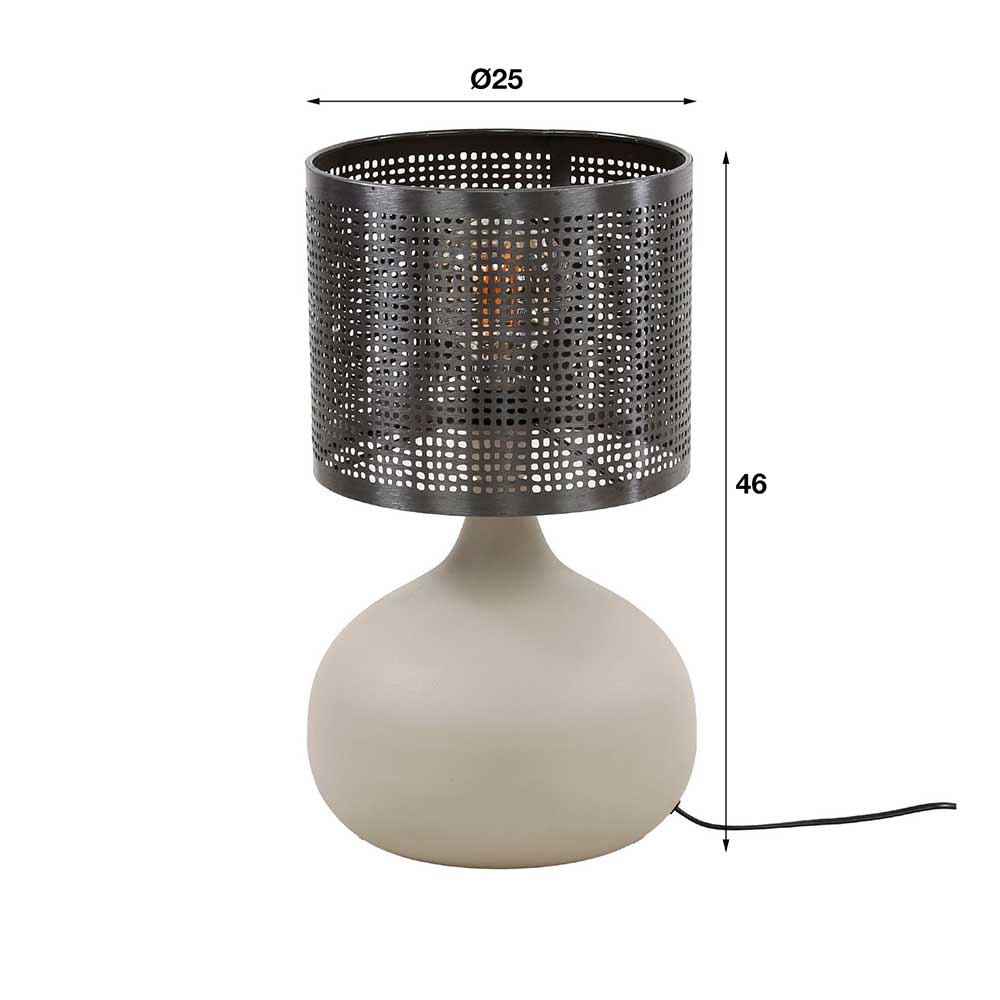 Tischlampe Eracosta in Beige aus Metall