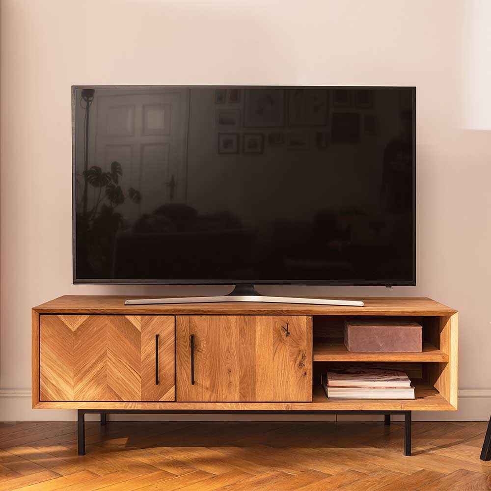 Phonoschrank Yalley aus Wildeiche Massivholz 144 cm breit