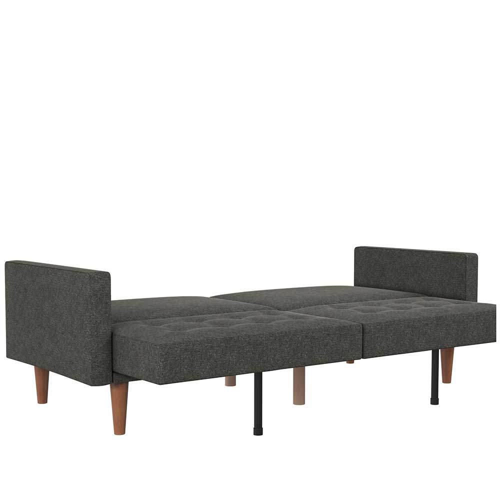 Graues Dreisitzer Sofa Bai mit Schlaffunktion im Retrostil