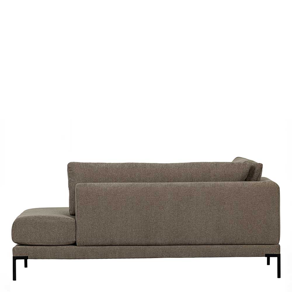 Modul Sofa Chaiselongue Taupe Udjaca 200 cm breit mit Vierfußgestell aus Metall