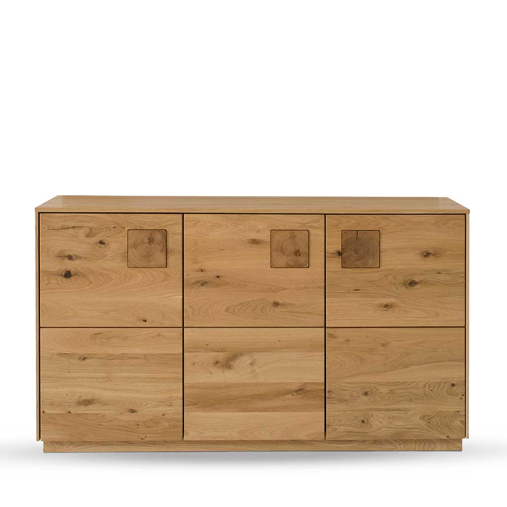 Massives Sideboard Onitos in Wildeichefarben 80 cm hoch