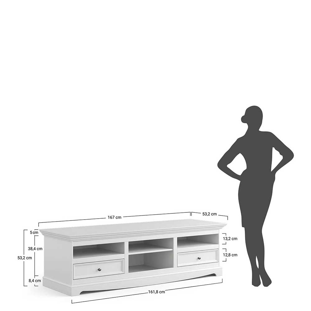 TV Lowboard Corao im Landhausstil 167 cm breit