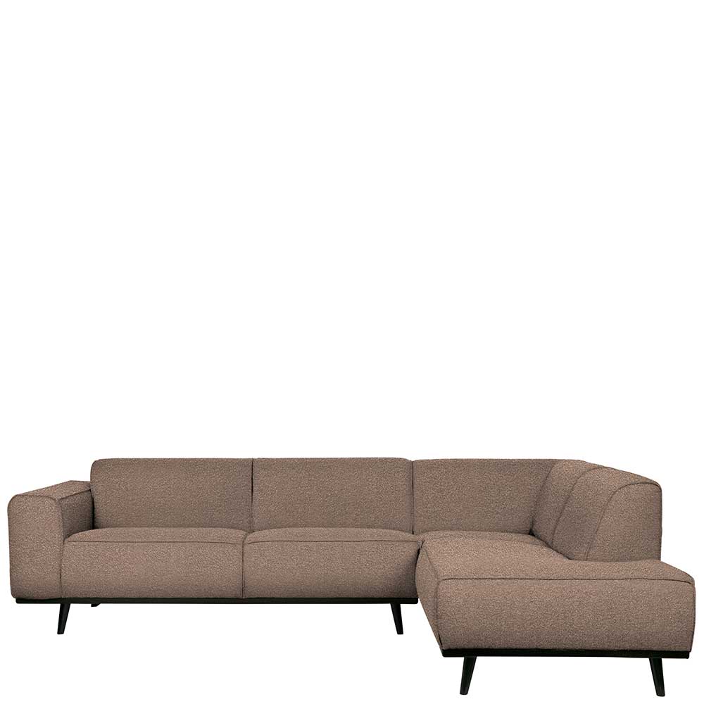 Ecksofa Dattilo in Hellbraun mit 45 cm Sitzhöhe