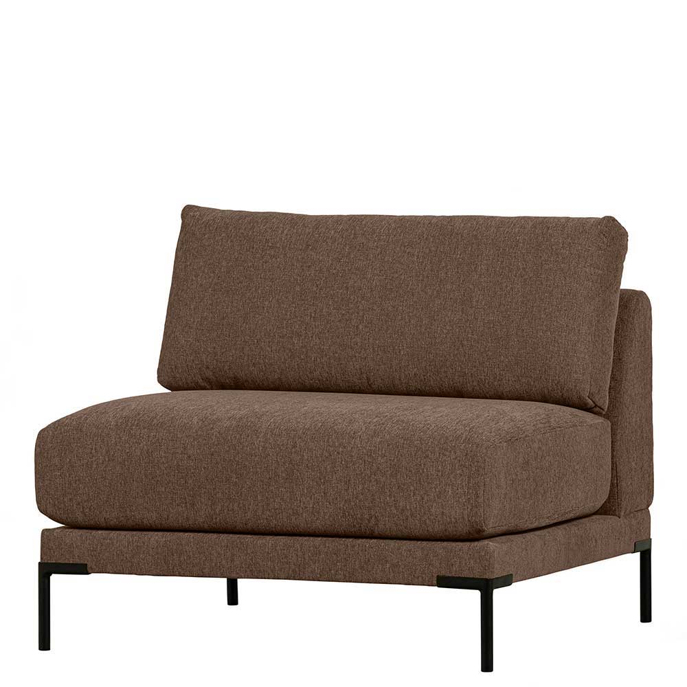 Couchlandschaft modular Rio in Braun mit Fußgestell aus Metall (fünfteilig)