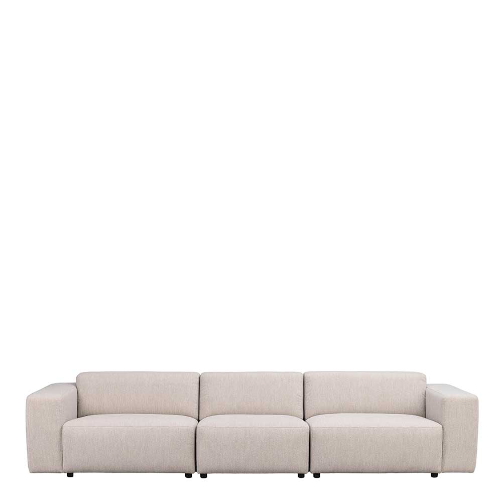 Viersitzer Couch modern Mezzo in Cremefarben aus Boucle Stoff