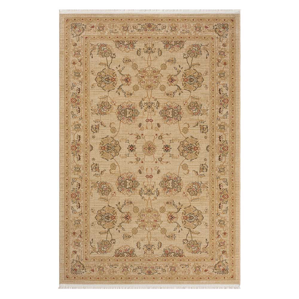 Teppich floral Bampoka im orientalischen Stil in Beige & Creme