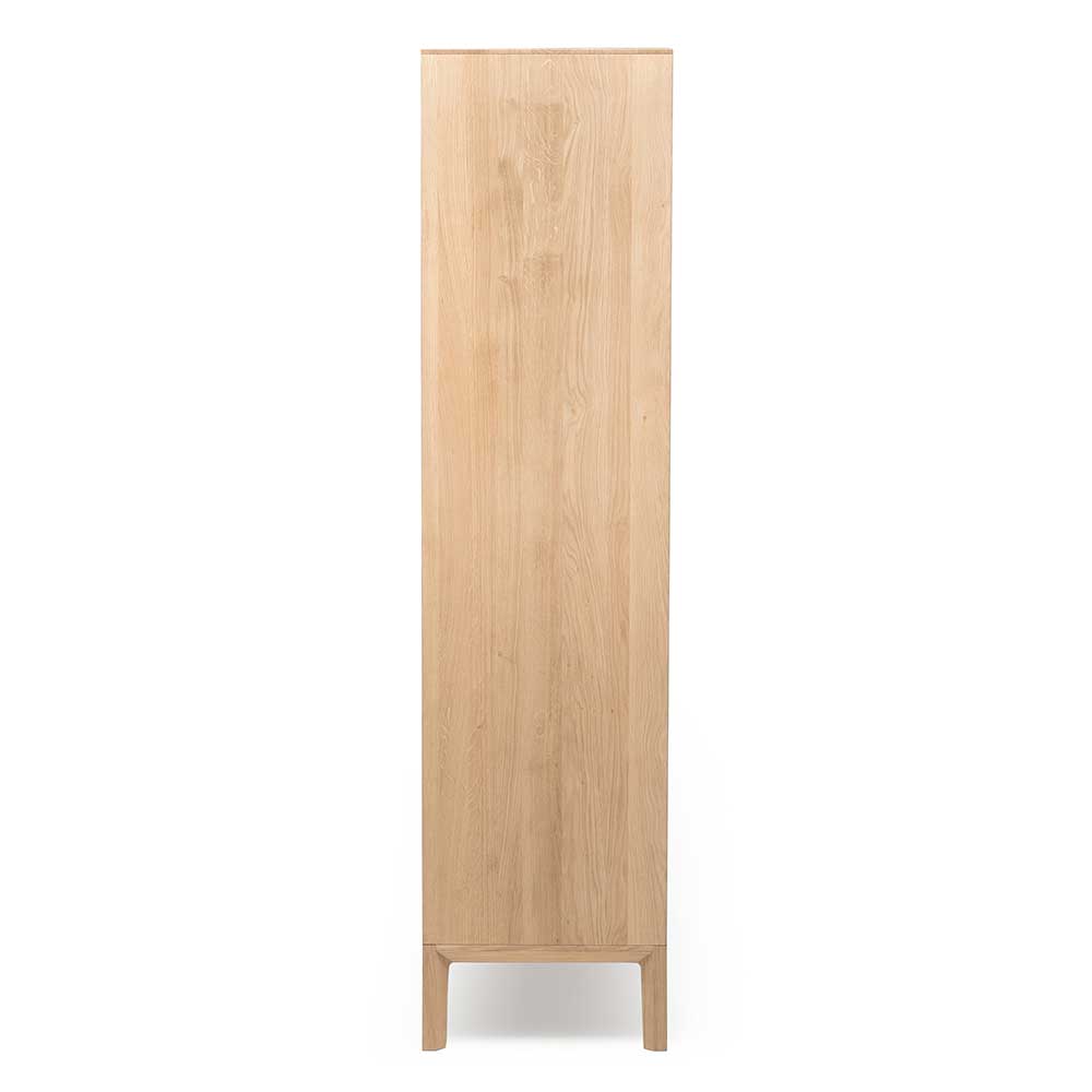 Highboard Mirones in Eiche Bianco und Rot 185 cm hoch