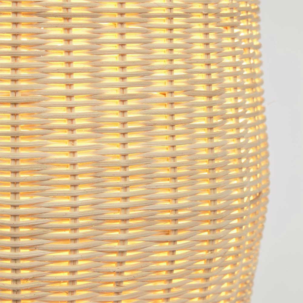 Rattan Stehlampe Lavagna im Skandi Design 120 cm hoch