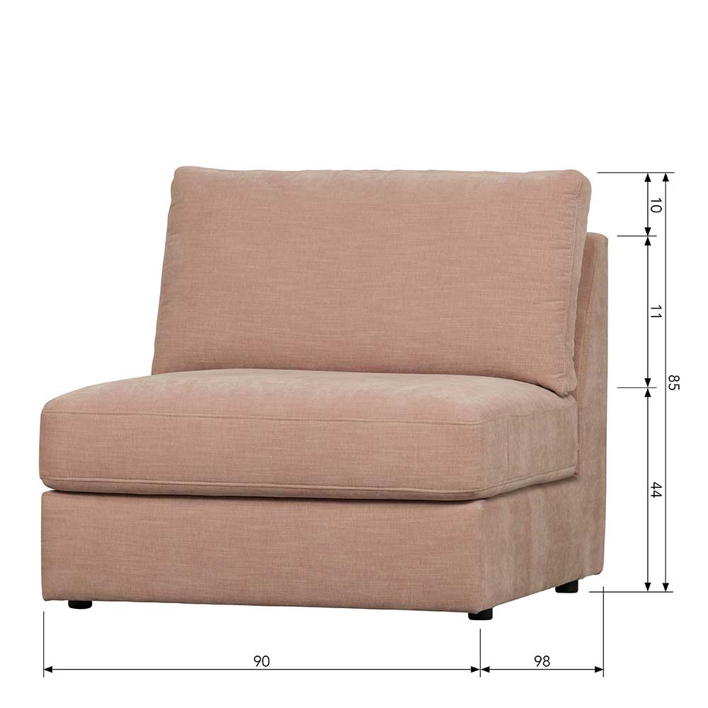 Moderne Modulsofa Element Couch Oktamian in Rosa Einsitzer