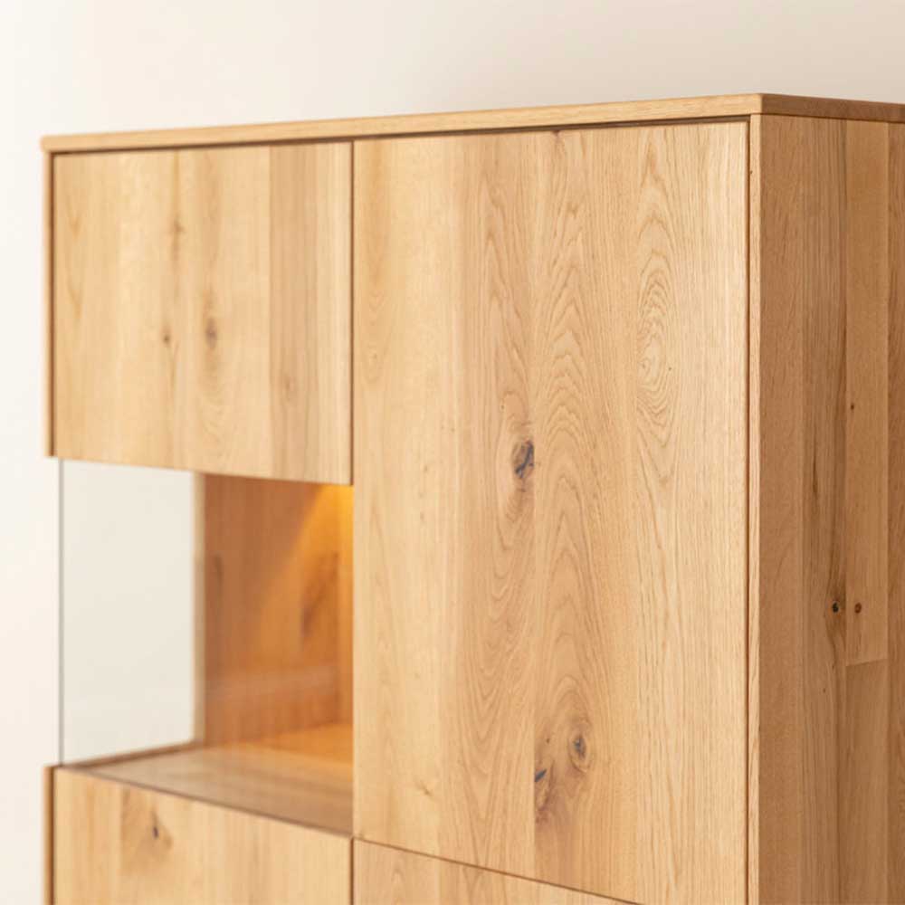 Highboard Niko mit LED Beleuchtung und Glastür