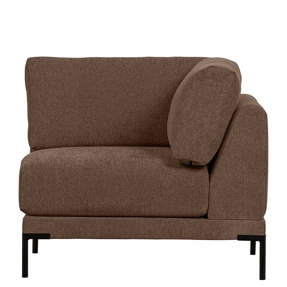 Eckelement Modul Sofa Rio in Braun mit Vierfußgestell aus Metall