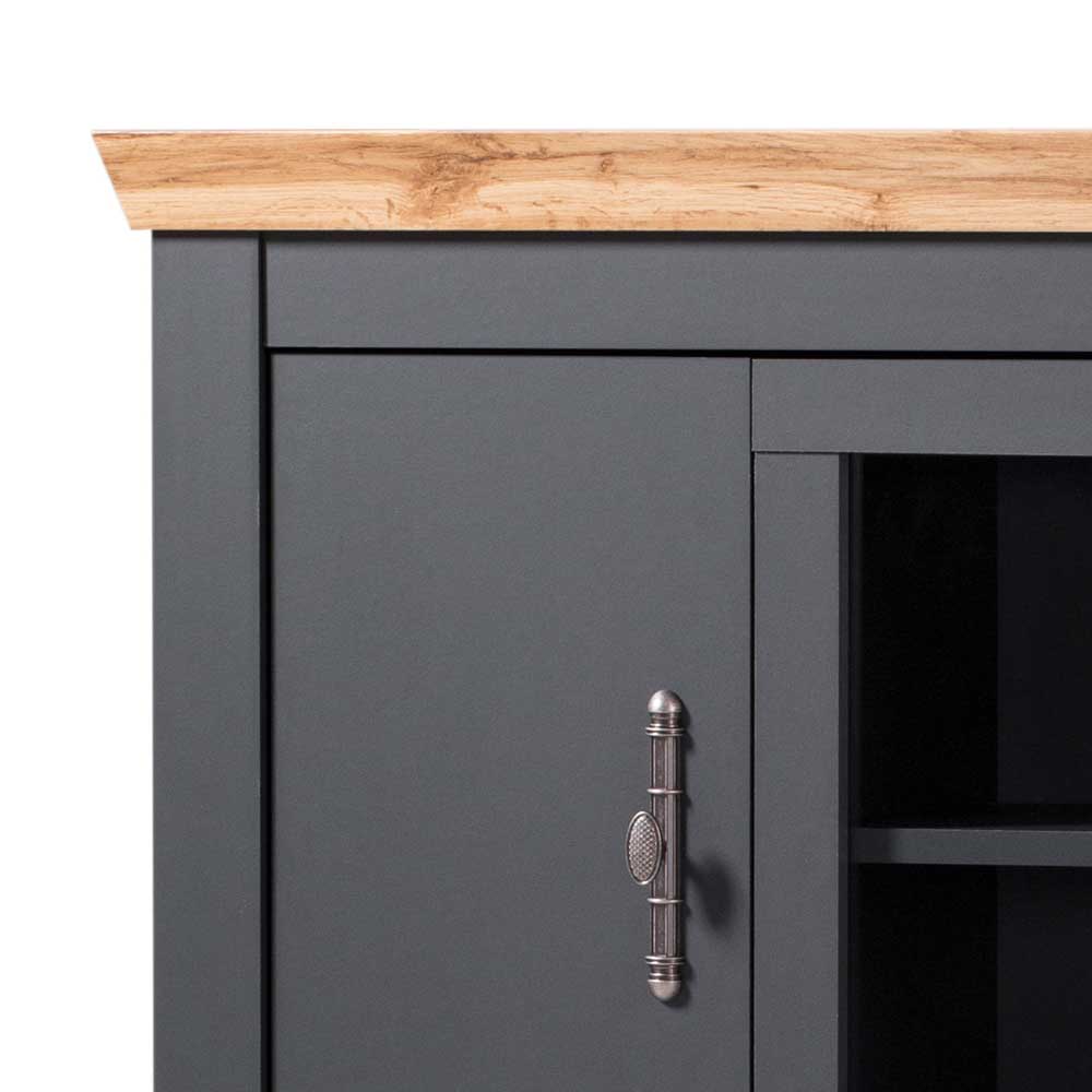 Wohnzimmervitrinenschrank Saridio 146 cm hoch im Landhausstil