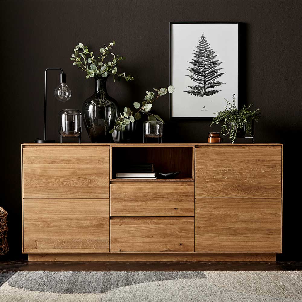 Echtholz Sideboard Motrilo aus Zerreiche mit Soft Close