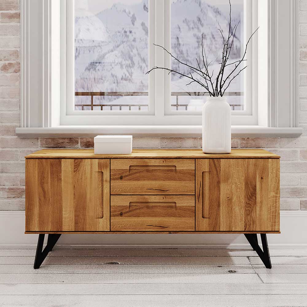 Sideboard Cariasca aus Wildeiche Massivholz im Loft Design