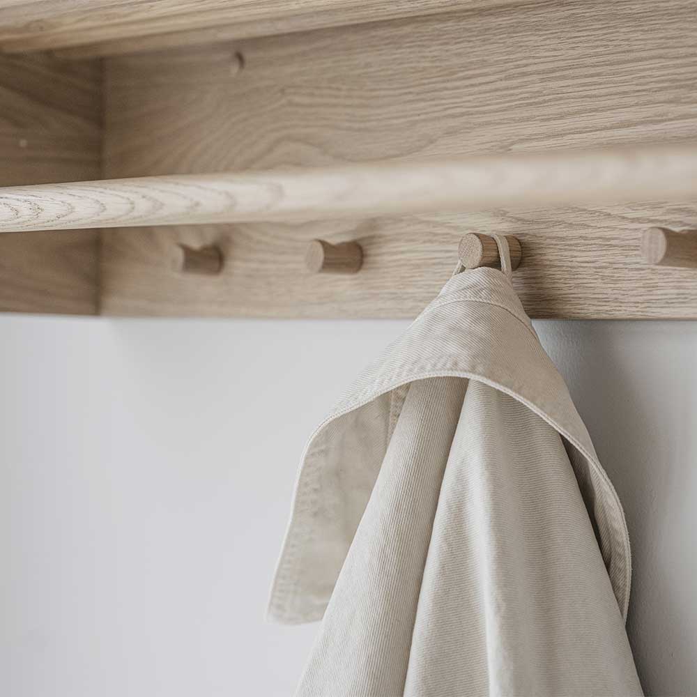 Hängegarderobe Erulina in Eiche White Wash 80 cm breit