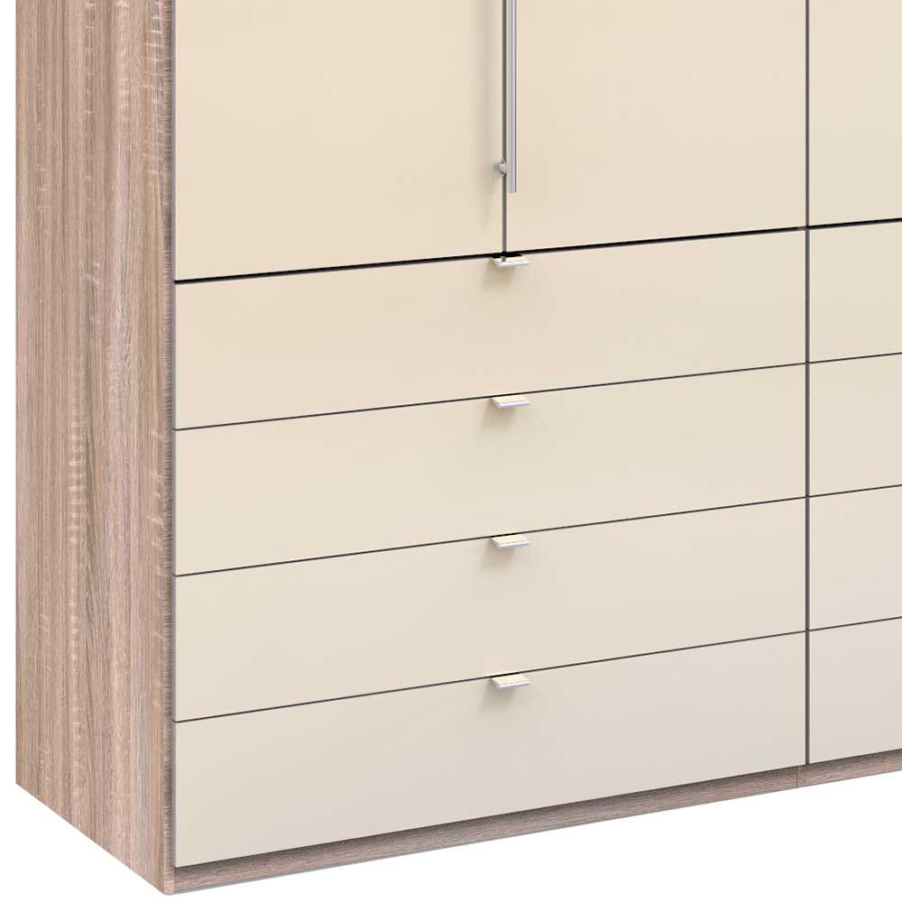 Kleiderschrank Codumenta mit acht Schubladen und Metallgriffen