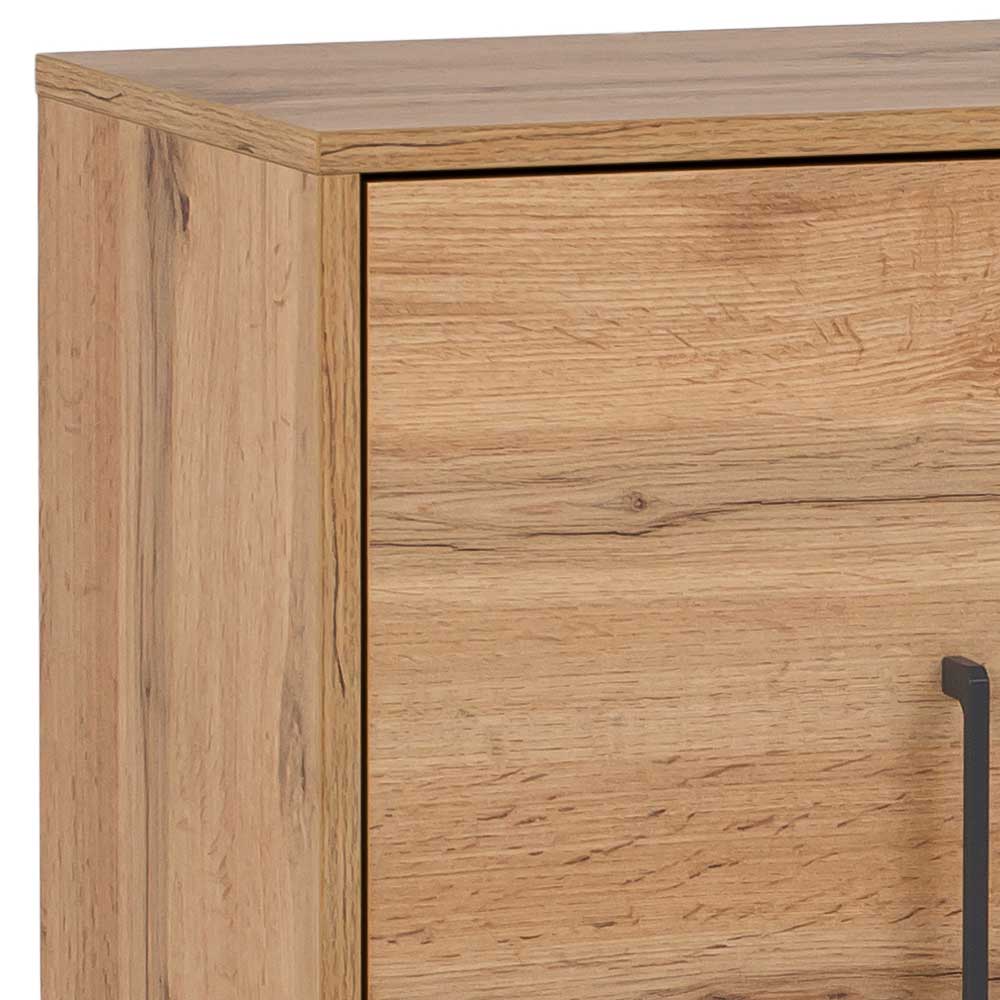 Sideboard Diavran in Holzoptik Eiche und Anthrazit mit Bügelgestell