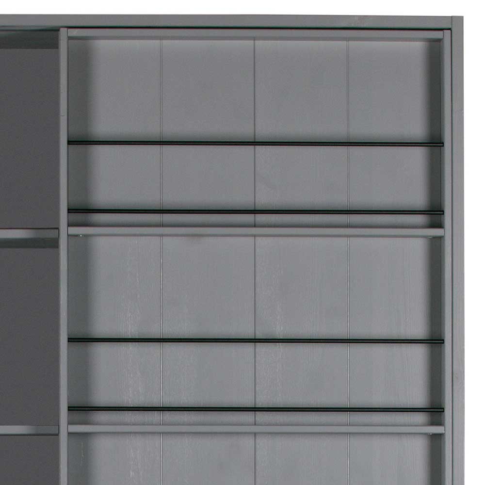 Skandi Design Schiebetürenschrank Alican in Grau 150 cm breit