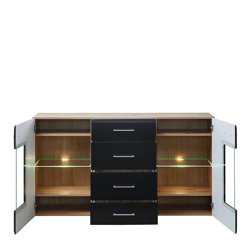 Esszimmersideboard Beldar in modernem Design mit LED Beleuchtung