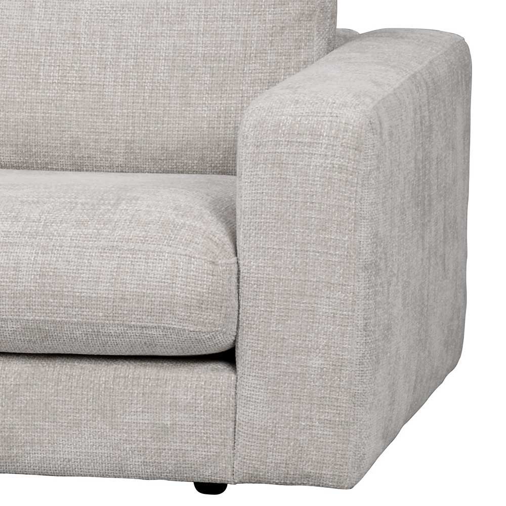 Hellgraues Dreier Sofa Stokes 258 cm breit mit Armlehnen