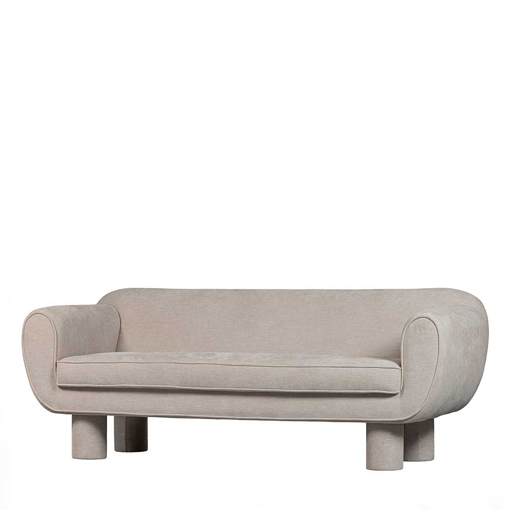 Skandi Design Couch Galadira in Beige mit Chenille Bezug