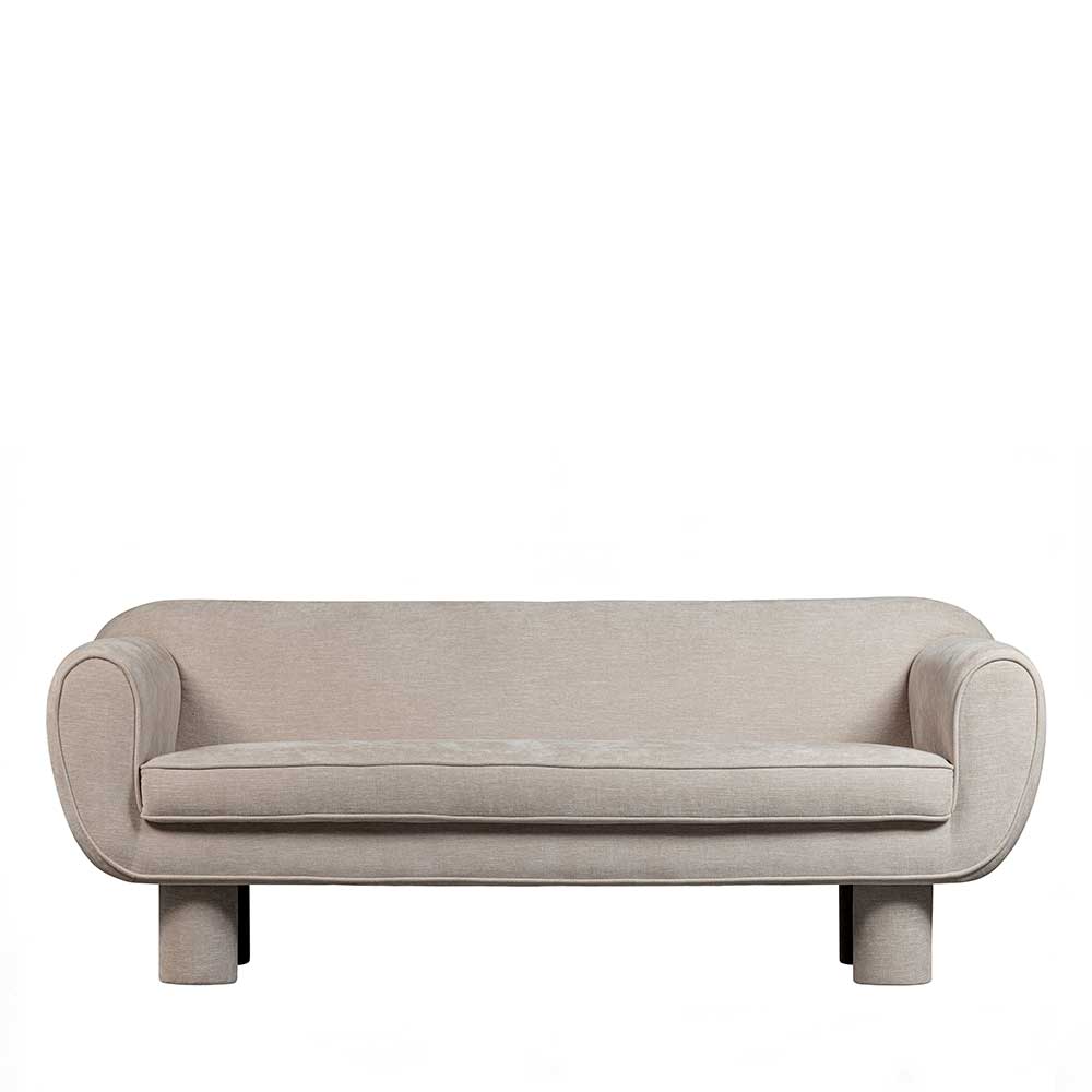 Skandi Design Couch Galadira in Beige mit Chenille Bezug