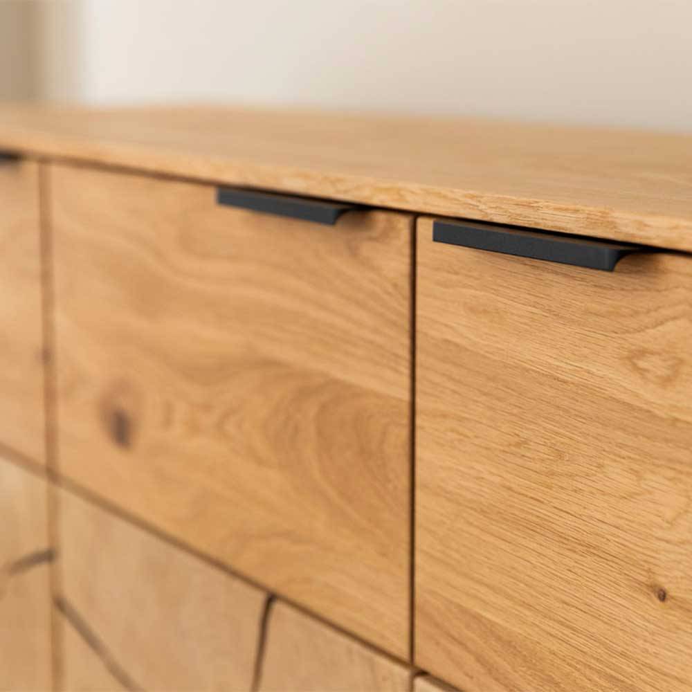 Sideboard Tenna mit Hirnholz Applikation aus Eiche Massivholz