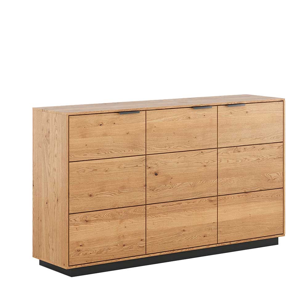 Sideboard Niko aus Eiche Massivholz mit Metallgriffen