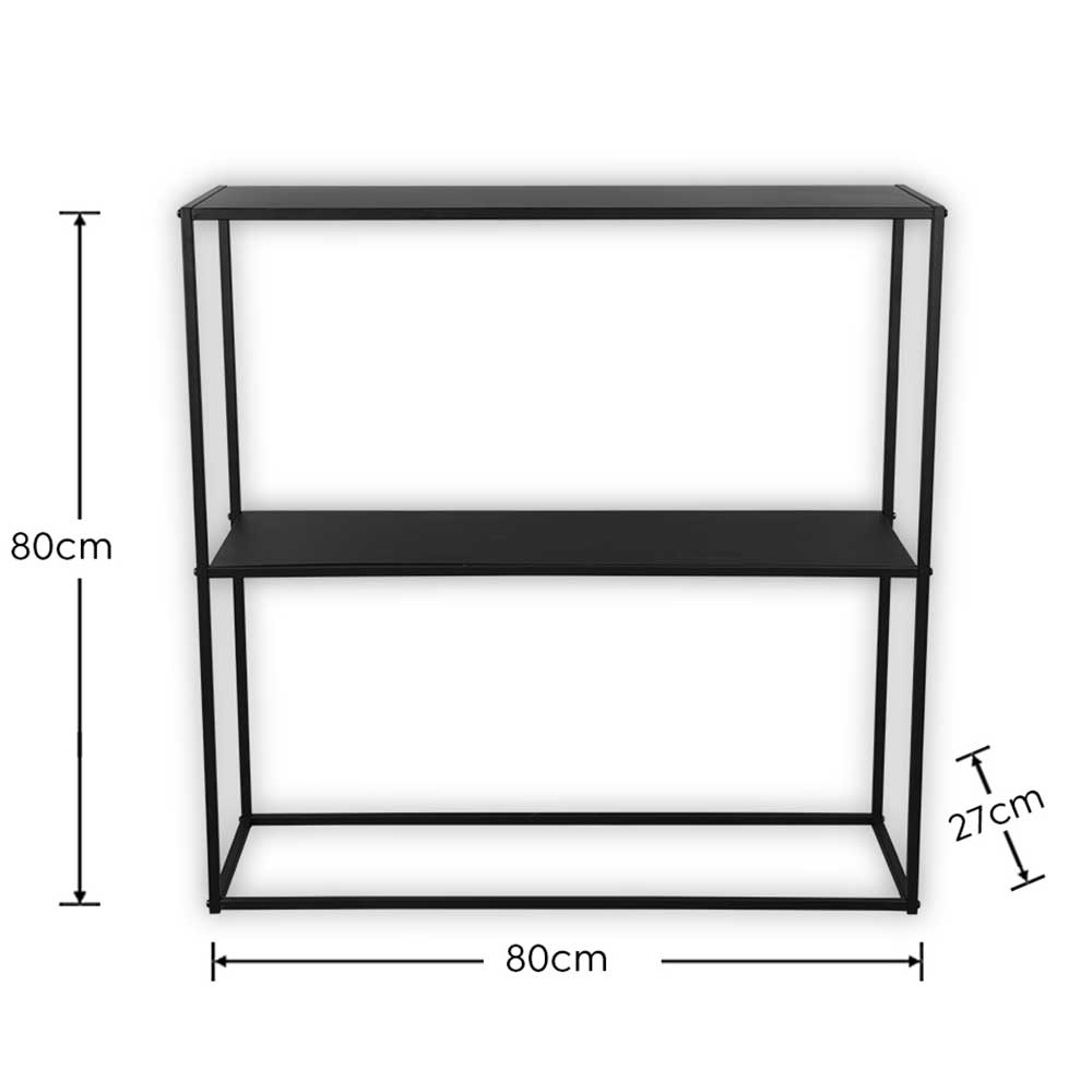 Tischkonsole Avril mit Metall Oberfläche in Schwarz