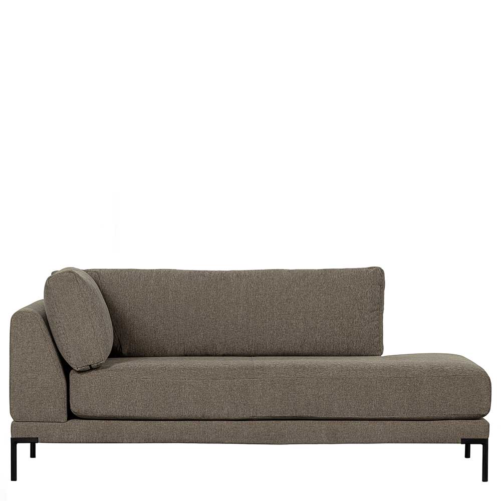 Modul Sofa Chaiselongue Taupe Udjaca 200 cm breit mit Vierfußgestell aus Metall