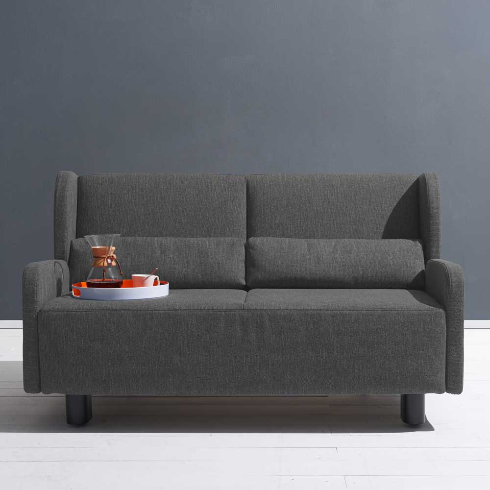 Bettsofa Catronica in Dunkelgrau Webstoff Made in Germany