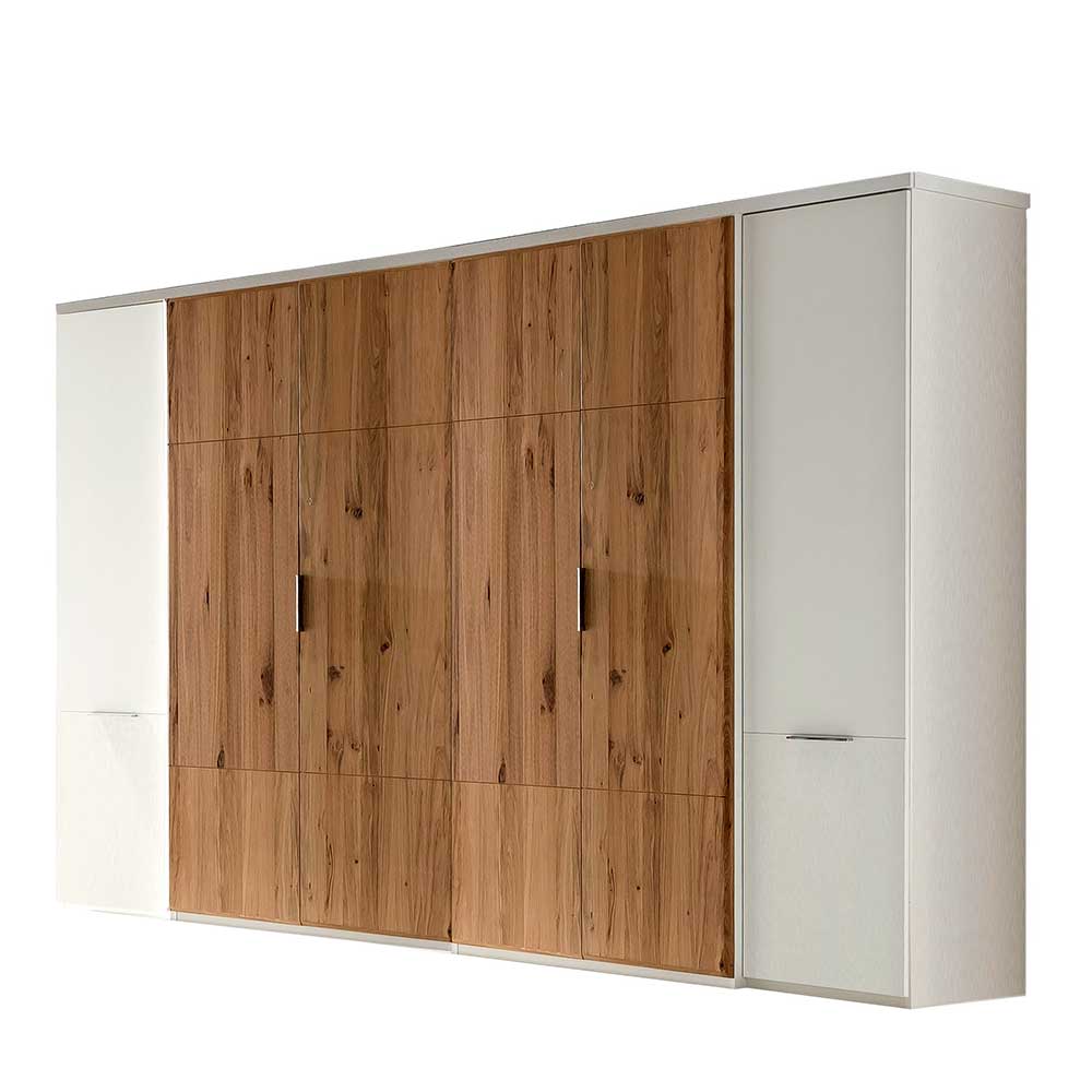 XL Kleiderschrank Pelisor in Asteiche Bianco und Weiß 218 cm hoch