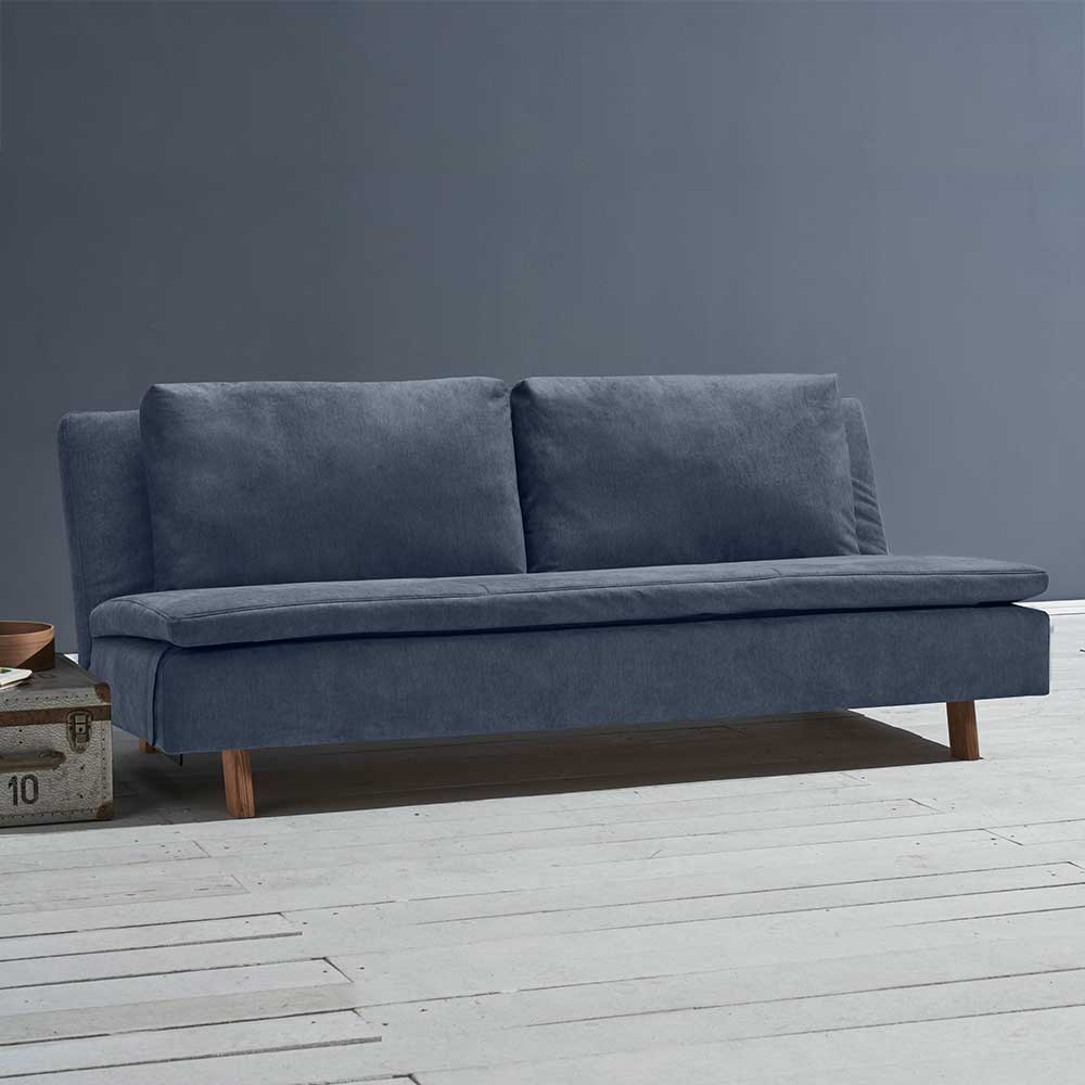 Ausklappbares Sofa Danuara in Dunkelblau 45 cm Sitzhöhe