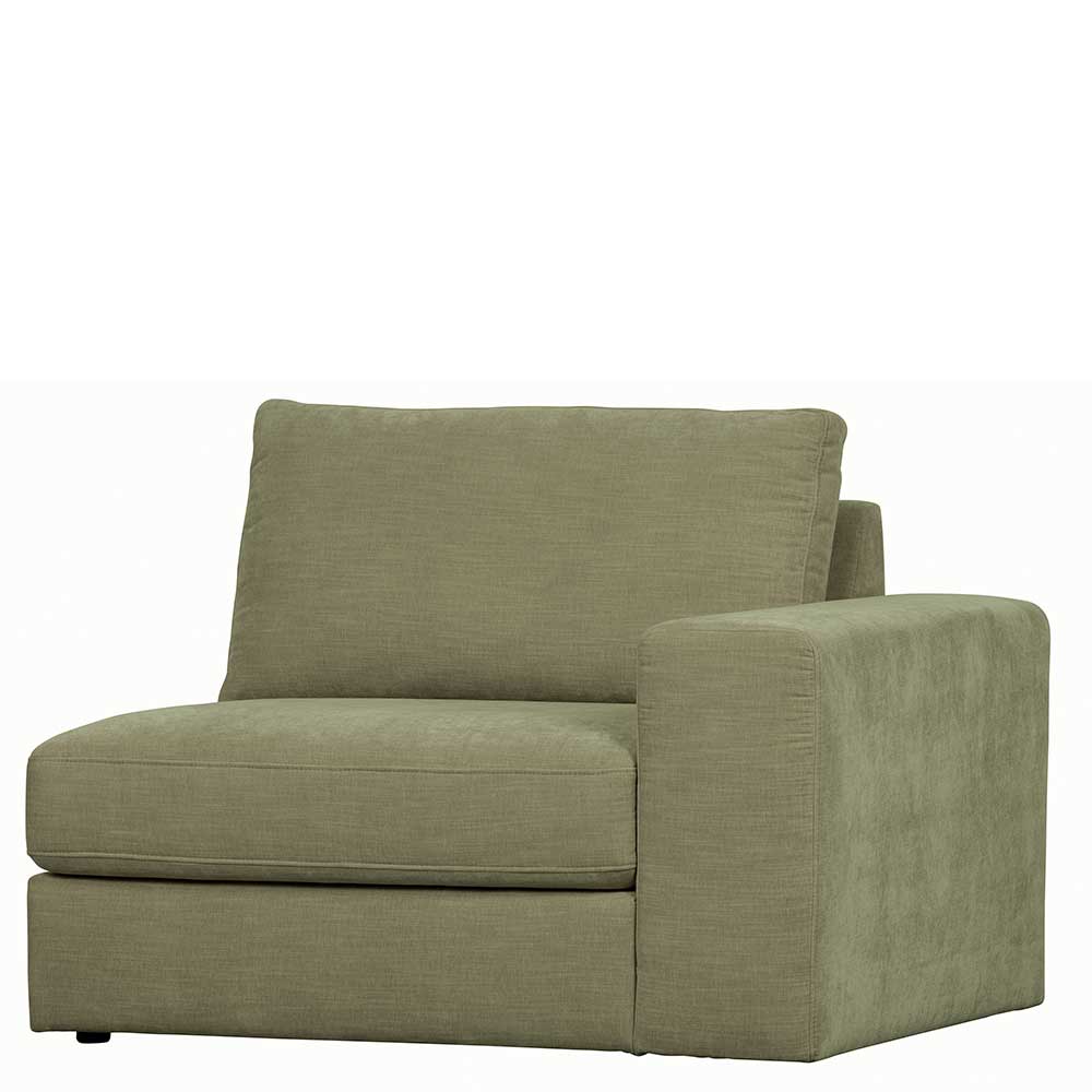 Couch Element mit Armlehne rechts Karyon in Graugrün - Modulsofa