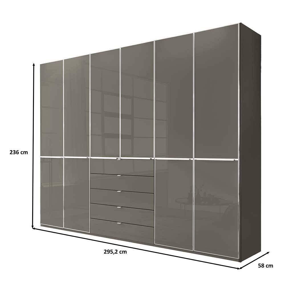 Drehtürschrank Boplaroma Front glasbeschichtet in Braun