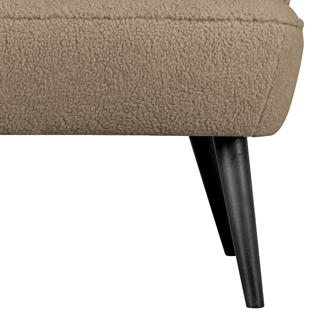 Kleines Sofa Bexton mit Webplüsch Bezug in Beige