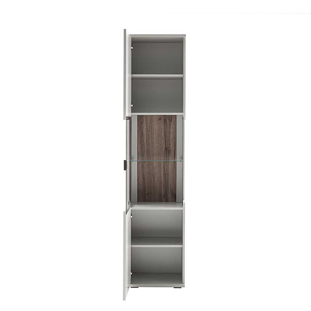 Weiße Schrank Vitrine Barat in modernem Design 199 cm hoch