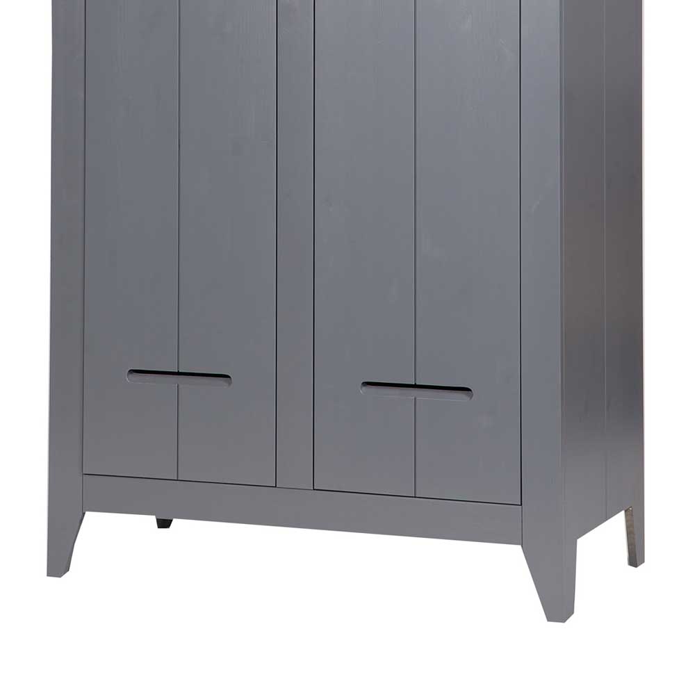 Drehtürschrank Nighty in Grau Kiefer massiv 95 cm breit